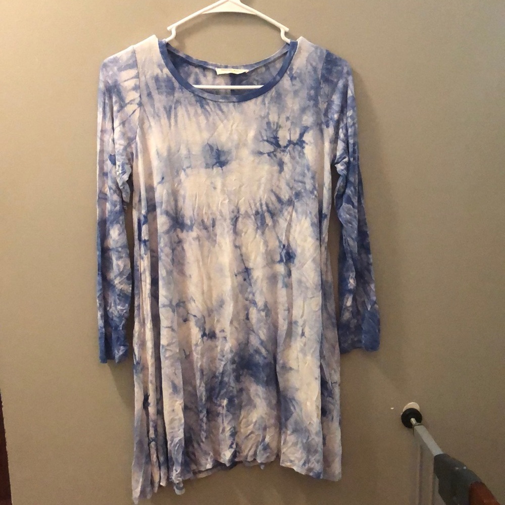 Tie-dye Long-sleeved Dress